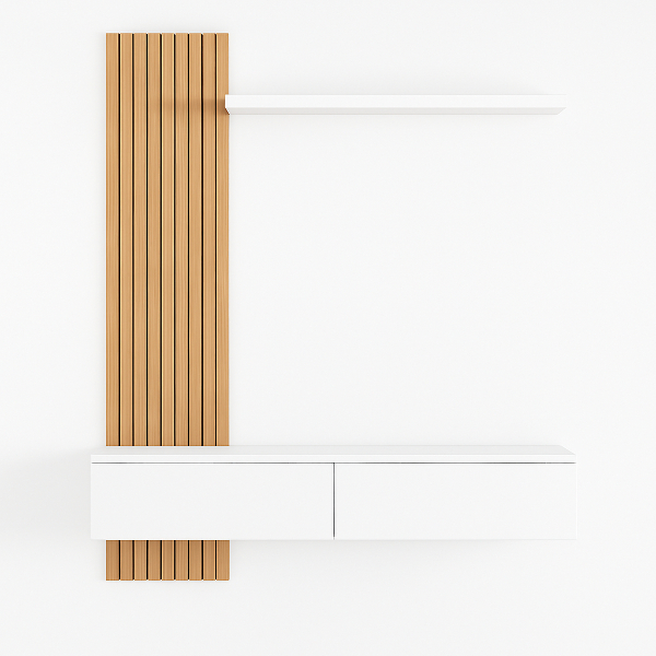 وحدة تليفزيون  – تصميم جداري MDF كامل