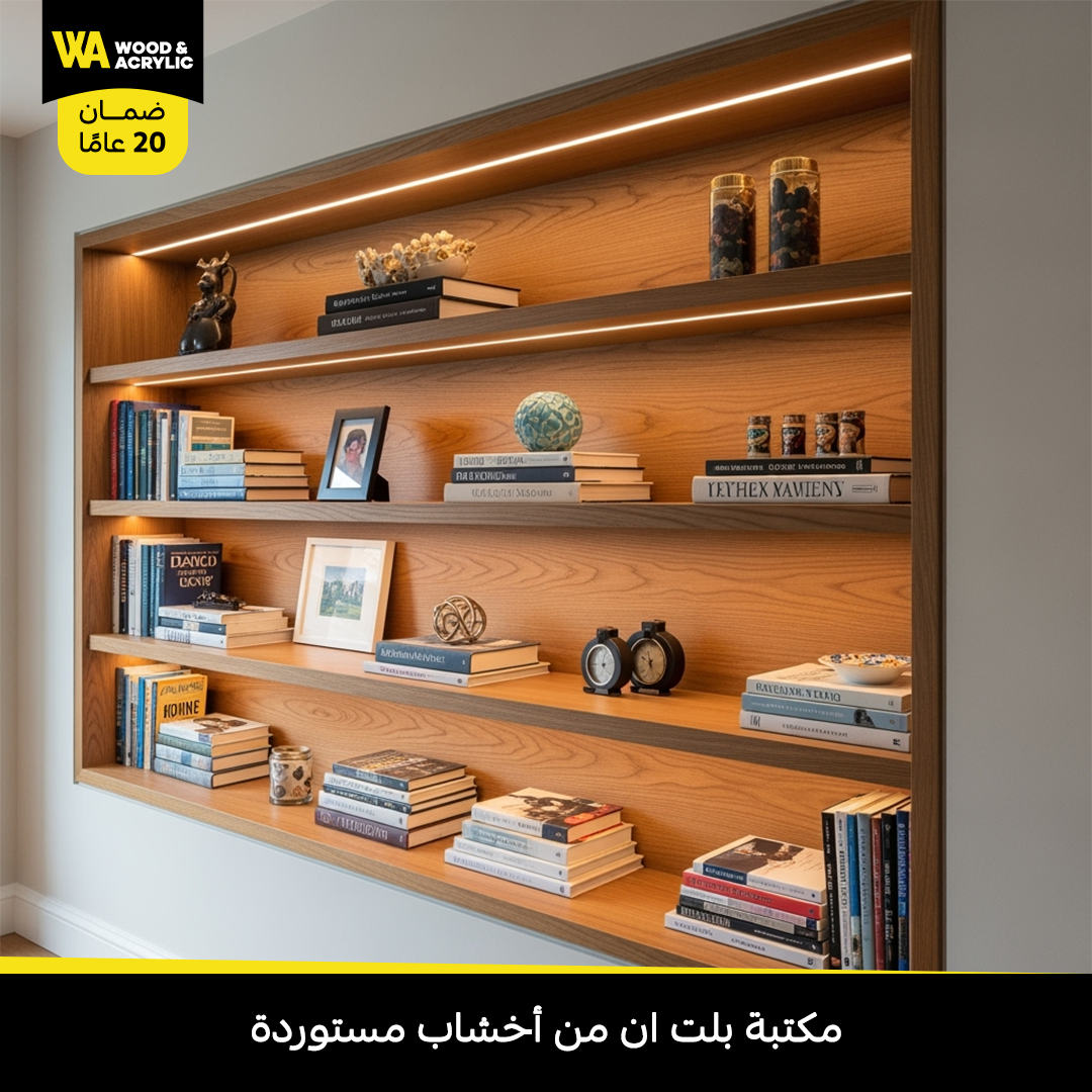 مكتبة أرفف خشبية