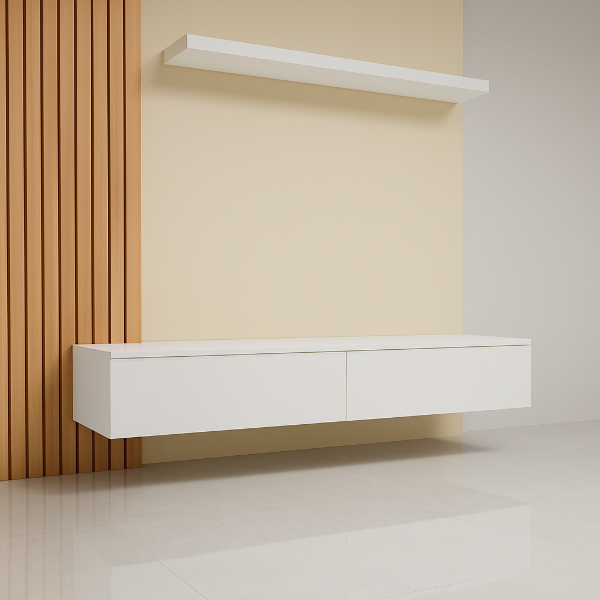 وحدة تليفزيون  – تصميم جداري MDF كامل